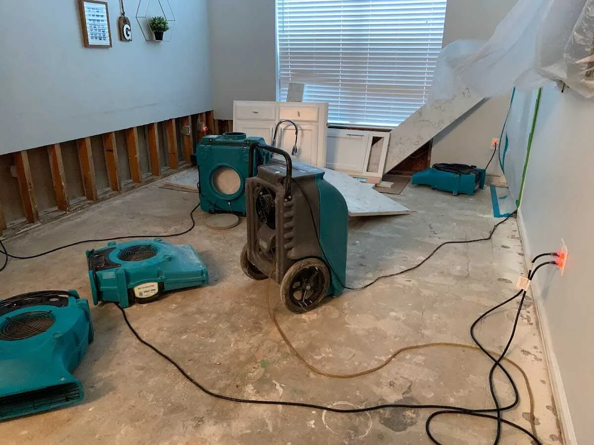 Dehumidifier in flood-cut room for Water Extraction & Removal in Haslet